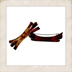 1970’s Vintage French Tortoiseshell Colored Barrettes, Deadstock, Last Pair